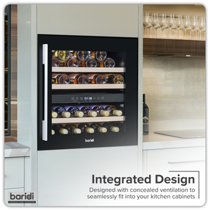 Baridi DH117 36 Bottle Built-In Wine Cooler with Beech Wood Shelves & LED Light - Black - additional view 17