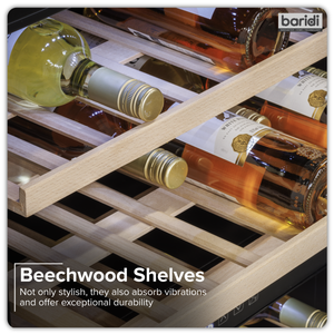 Baridi DH117 36 Bottle Built-In Wine Cooler with Beech Wood Shelves & LED Light - Black - additional view 12