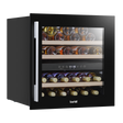 Baridi DH117 36 Bottle Built-In Wine Cooler with Beech Wood Shelves & LED Light - Black