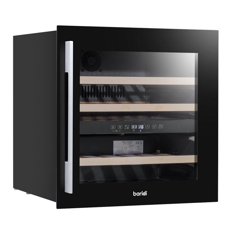 Baridi DH117 36 Bottle Built-In Wine Cooler with Beech Wood Shelves & LED Light - Black - additional view 3