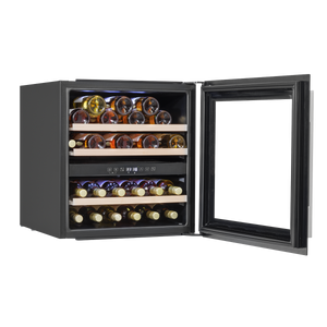 Baridi DH117 36 Bottle Built-In Wine Cooler with Beech Wood Shelves & LED Light - Black - additional view 4