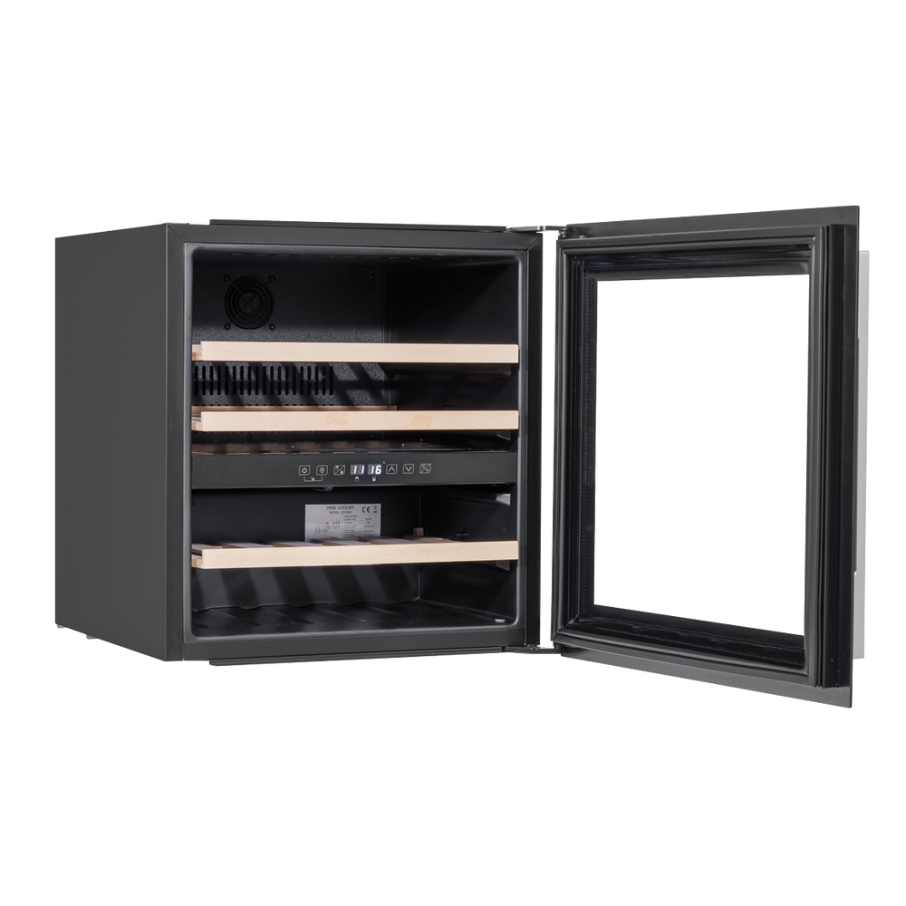Baridi DH117 36 Bottle Built-In Wine Cooler with Beech Wood Shelves & LED Light - Black - additional view 5