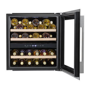 Baridi DH117 36 Bottle Built-In Wine Cooler with Beech Wood Shelves & LED Light - Black - additional view 7