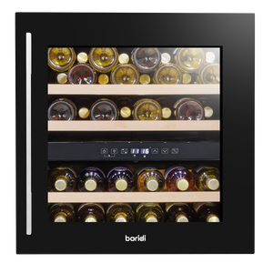 Baridi DH117 36 Bottle Built-In Wine Cooler with Beech Wood Shelves & LED Light - Black - additional view 10