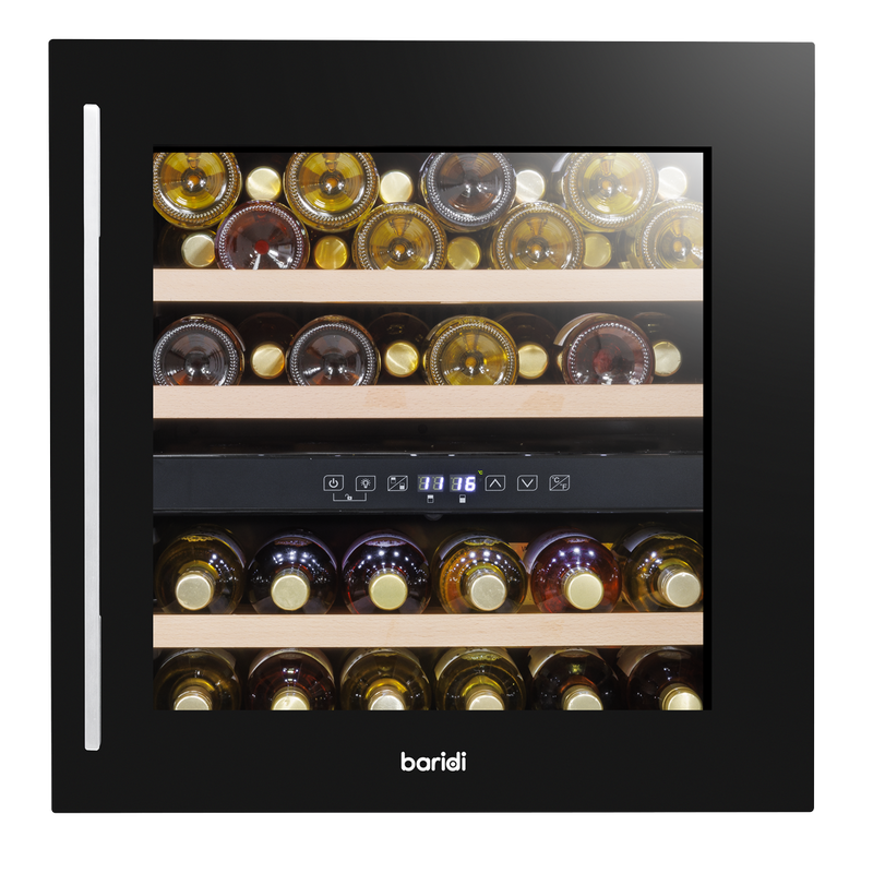 Baridi DH117 36 Bottle Built-In Wine Cooler with Beech Wood Shelves & LED Light - Black - additional view 10