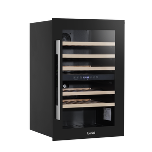 Baridi DH118 57 Bottle Built-In Dual Zone Wine Cooler with Beech Wood Shelves & LED Light - Black - additional view 2
