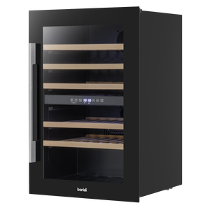 Baridi DH118 57 Bottle Built-In Dual Zone Wine Cooler with Beech Wood Shelves & LED Light - Black - additional view 18