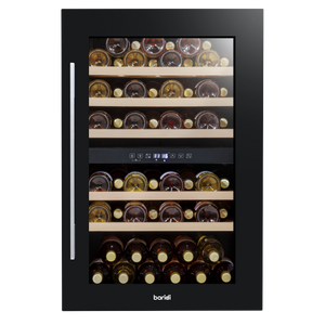 Baridi DH118 57 Bottle Built-In Dual Zone Wine Cooler with Beech Wood Shelves & LED Light - Black - additional view 15
