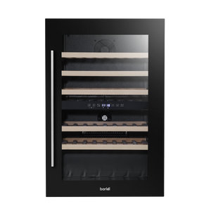 Baridi DH118 57 Bottle Built-In Dual Zone Wine Cooler with Beech Wood Shelves & LED Light - Black - additional view 17