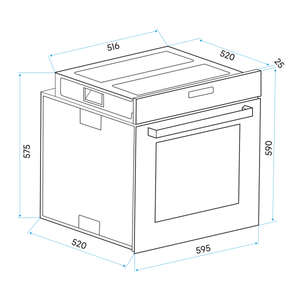 Baridi DH124 Integrated Fan-Assisted Electric Oven 60cm 55L Capacity - Black - additional view 8