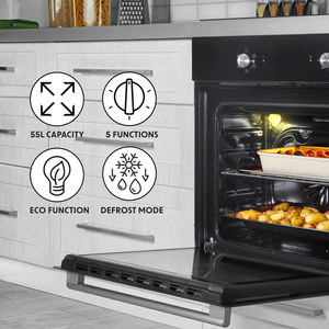 Baridi DH124 Integrated Fan-Assisted Electric Oven 60cm 55L Capacity - Black - additional view 6