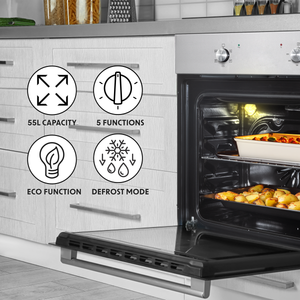 Baridi DH125 Integrated Fan-Assisted Electric Oven 60cm 55L Capacity - Black/Stainless Steel - additional view 4