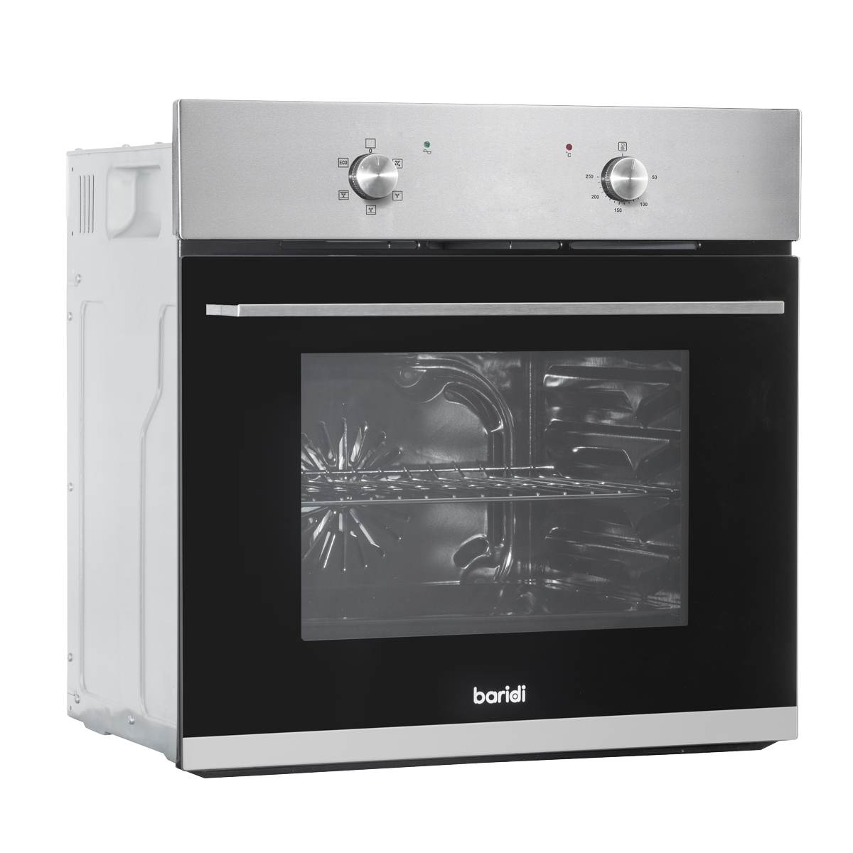 Baridi DH125 Integrated Fan-Assisted Electric Oven 60cm 55L Capacity - Black/Stainless Steel