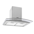 Baridi DH128 Curved Glass Cooker Hood with Carbon Filters & LED Lights 60cm - Stainless Steel