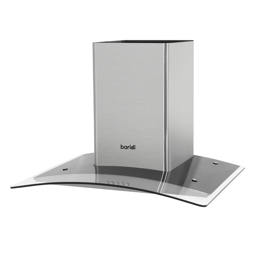 Baridi DH128 Curved Glass Cooker Hood with Carbon Filters & LED Lights 60cm - Stainless Steel - additional view 3
