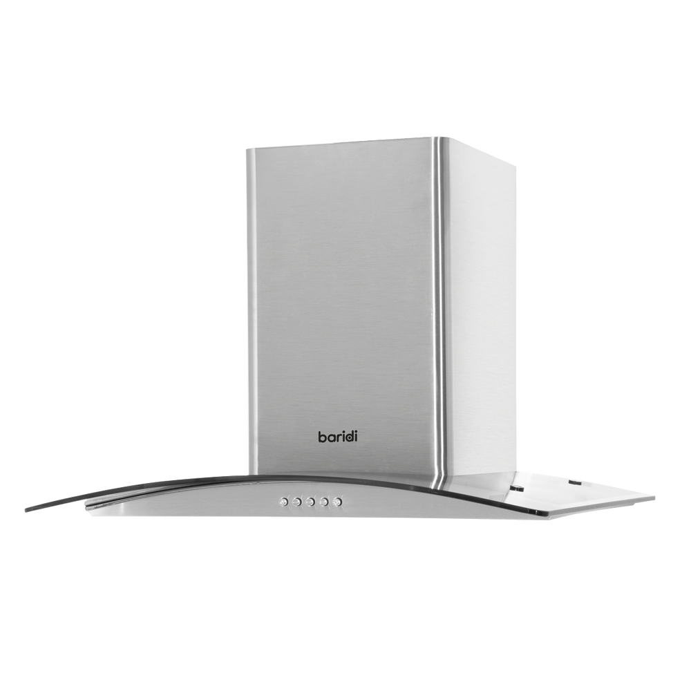 Baridi DH128 Curved Glass Cooker Hood with Carbon Filters & LED Lights 60cm - Stainless Steel - additional view 5