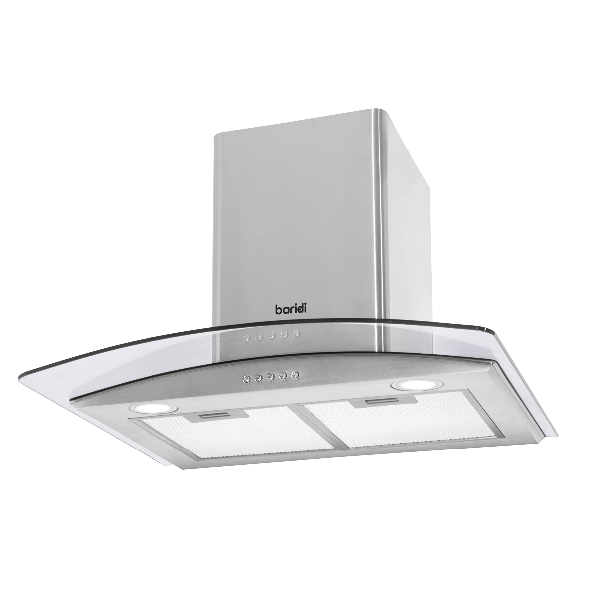 Baridi DH128 Curved Glass Cooker Hood with Carbon Filters & LED Lights 60cm - Stainless Steel - additional view 11