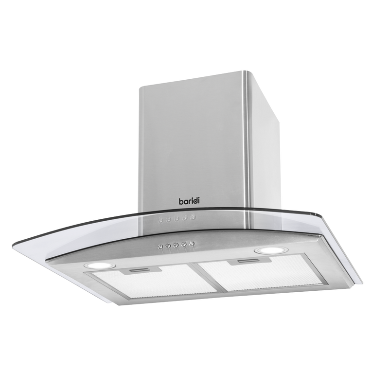 Baridi DH128 Curved Glass Cooker Hood with Carbon Filters & LED Lights 60cm - Stainless Steel - additional view 11