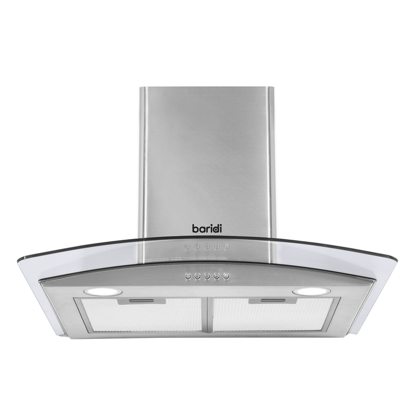 Baridi DH128 Curved Glass Cooker Hood with Carbon Filters & LED Lights 60cm - Stainless Steel - additional view 13
