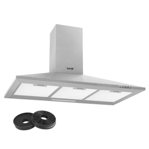 Baridi DH128 Curved Glass Cooker Hood with Carbon Filters & LED Lights 60cm - Stainless Steel - additional view 6