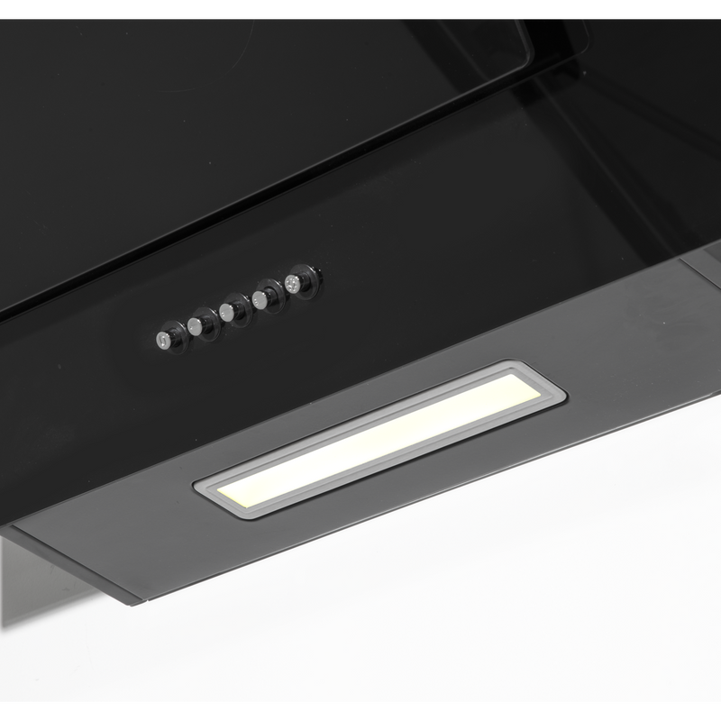 Baridi DH129 Angled Chimney Cooker Hood with Carbon Filters & LED Lamp - Black Glass - additional view 11