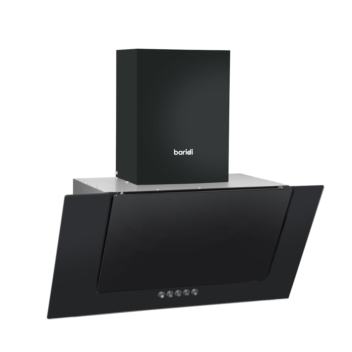 Baridi DH129 Angled Chimney Cooker Hood with Carbon Filters & LED Lamp - Black Glass - additional view 5