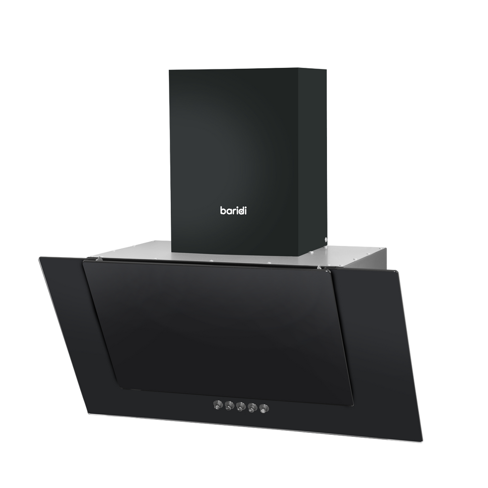 Baridi DH129 Angled Chimney Cooker Hood with Carbon Filters & LED Lamp - Black Glass - additional view 6