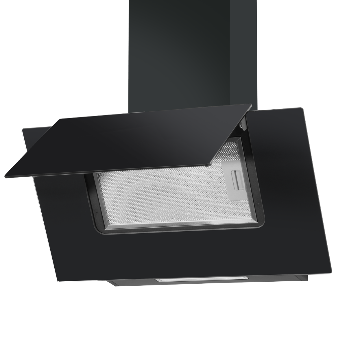 Baridi DH129 Angled Chimney Cooker Hood with Carbon Filters & LED Lamp - Black Glass - additional view 9