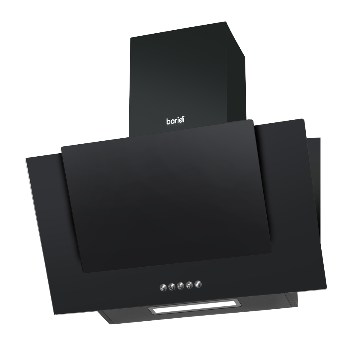 Baridi DH129 Angled Chimney Cooker Hood with Carbon Filters & LED Lamp - Black Glass - additional view 2