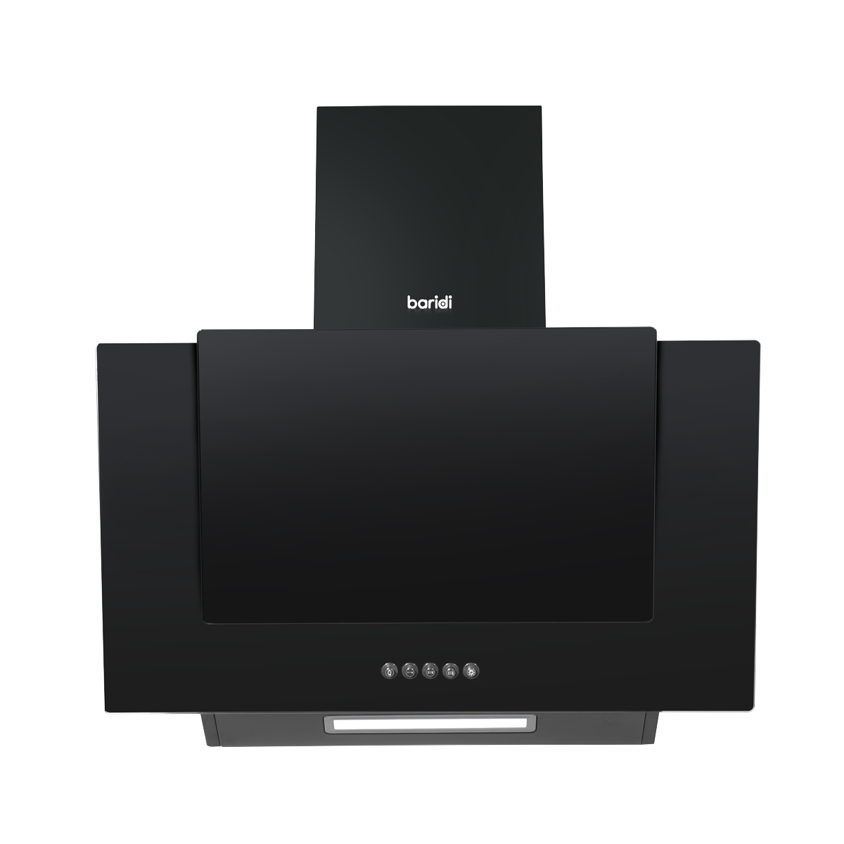 Baridi DH129 Angled Chimney Cooker Hood with Carbon Filters & LED Lamp - Black Glass - additional view 3