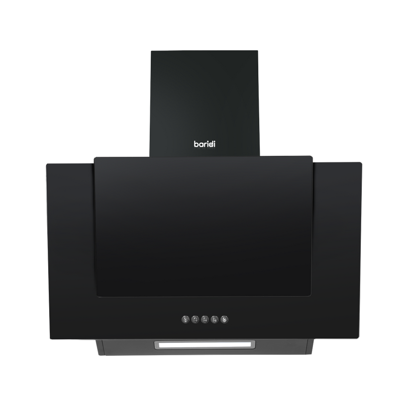 Baridi DH129 Angled Chimney Cooker Hood with Carbon Filters & LED Lamp - Black Glass - additional view 3