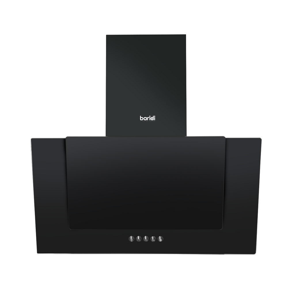 Baridi DH129 Angled Chimney Cooker Hood with Carbon Filters & LED Lamp - Black Glass - additional view 4