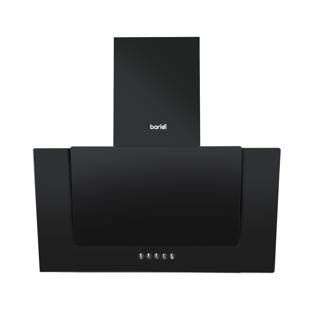 Baridi DH129 Angled Chimney Cooker Hood with Carbon Filters & LED Lamp - Black Glass - additional view 4