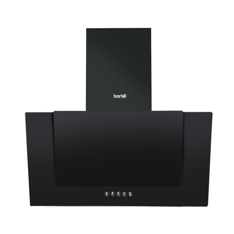 Baridi DH129 Angled Chimney Cooker Hood with Carbon Filters & LED Lamp - Black Glass - additional view 4