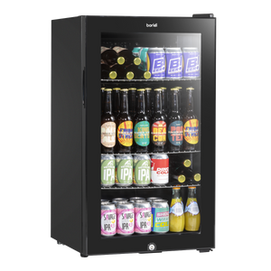 Baridi DH13 Undercounter Drinks, Beer & Wine Fridge with Wire Shelves, Internal Light & Security Lock 85L - Black