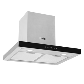 Baridi DH130 T-Shape Chimney Cooker Hood with Carbon Filters 60cm - Stainless Steel