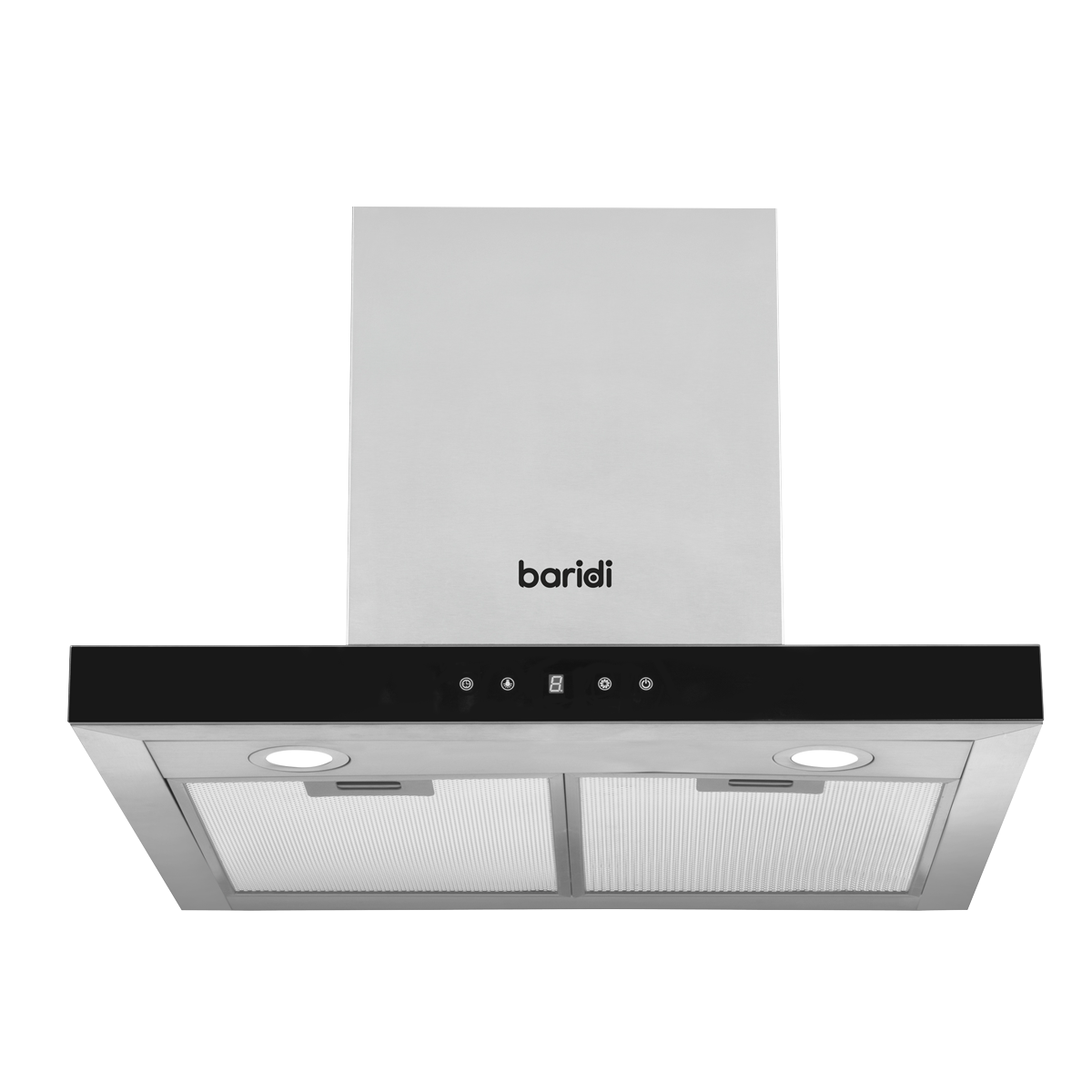 Baridi DH130 T-Shape Chimney Cooker Hood with Carbon Filters 60cm - Stainless Steel - additional view 2