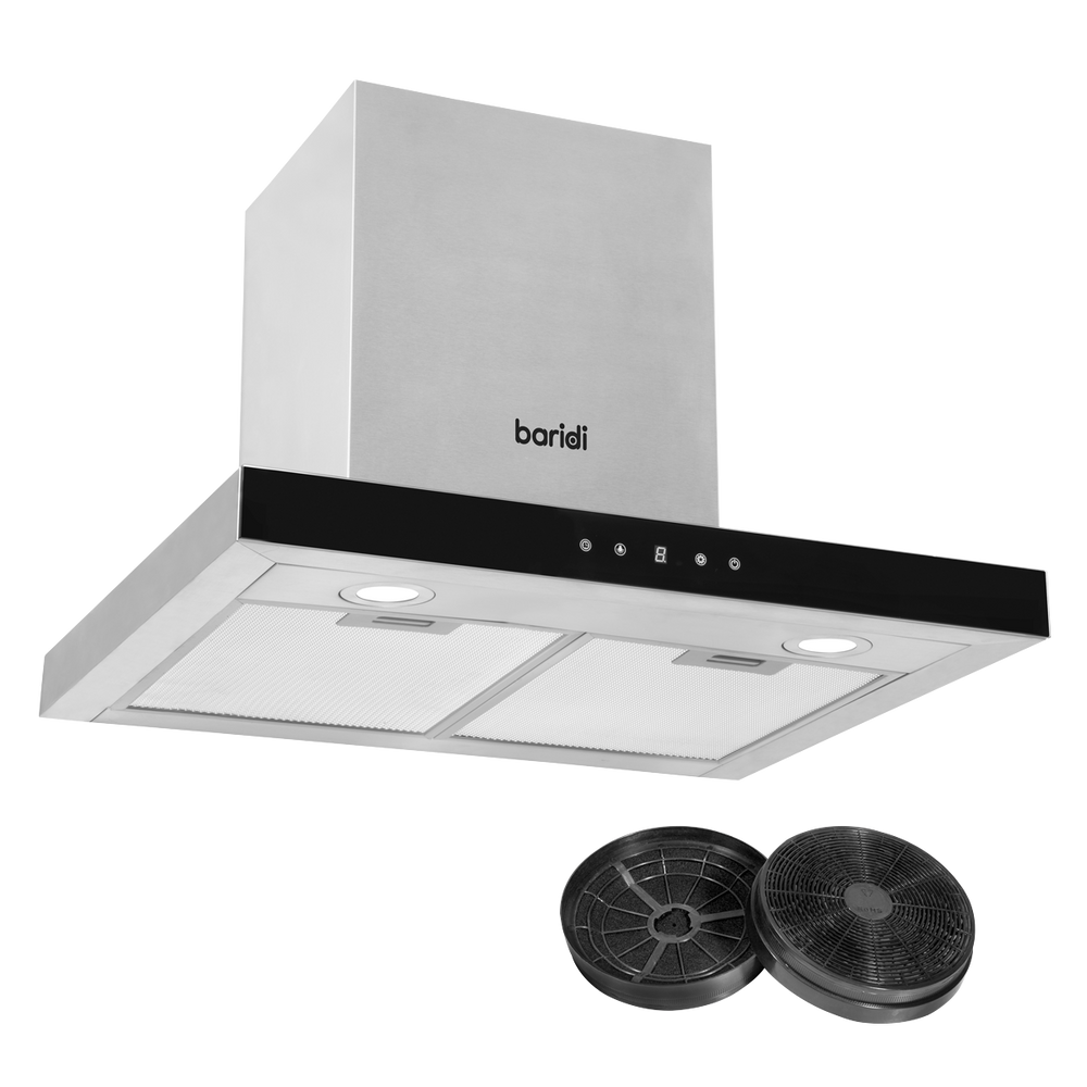 Baridi DH130 T-Shape Chimney Cooker Hood with Carbon Filters 60cm - Stainless Steel - additional view 8