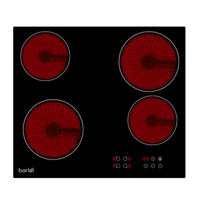 Baridi DH131 Integrated Ceramic Hob with 4 Cooking Zones 60cm - Black Glass