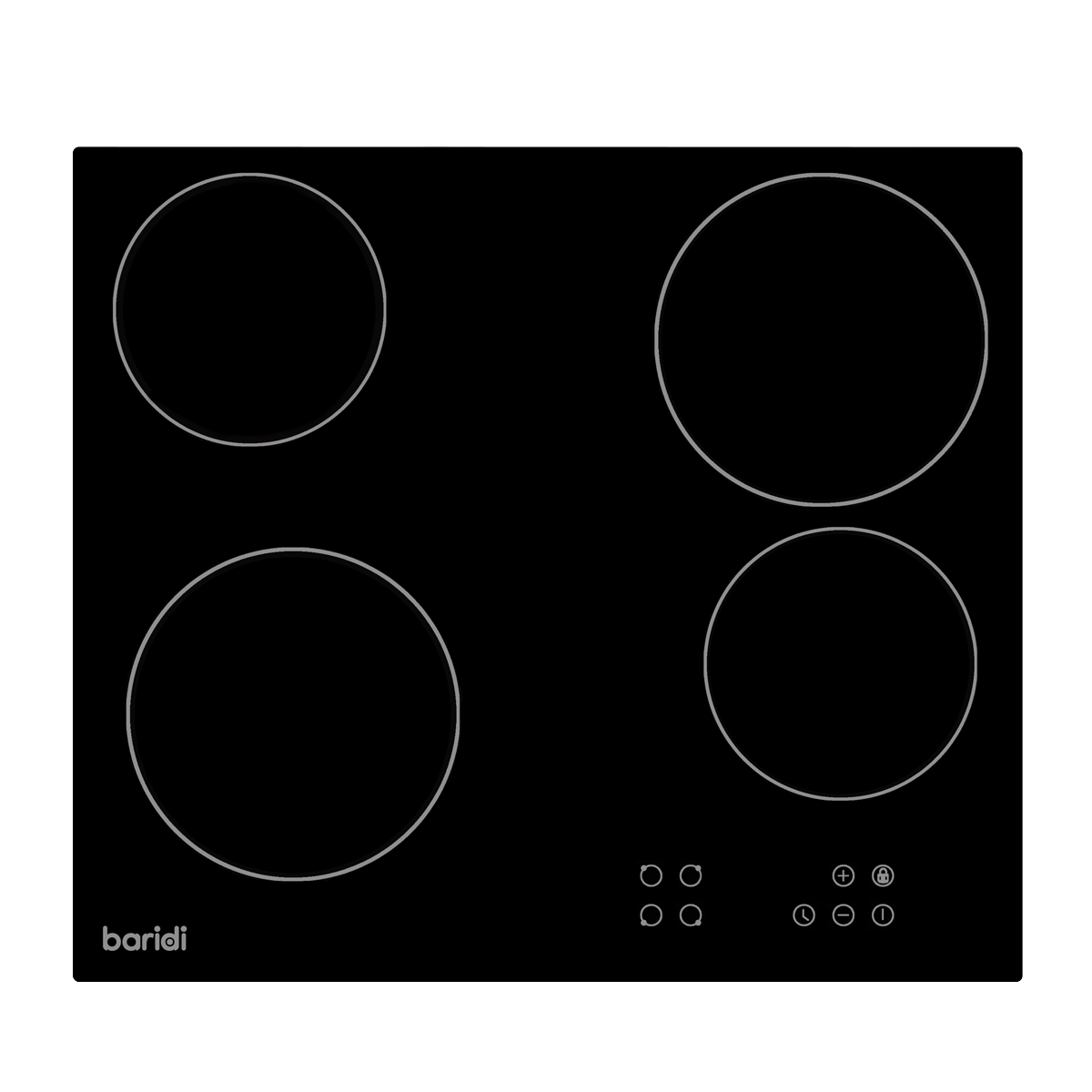 Baridi DH131 Integrated Ceramic Hob with 4 Cooking Zones 60cm - Black Glass - additional view 7