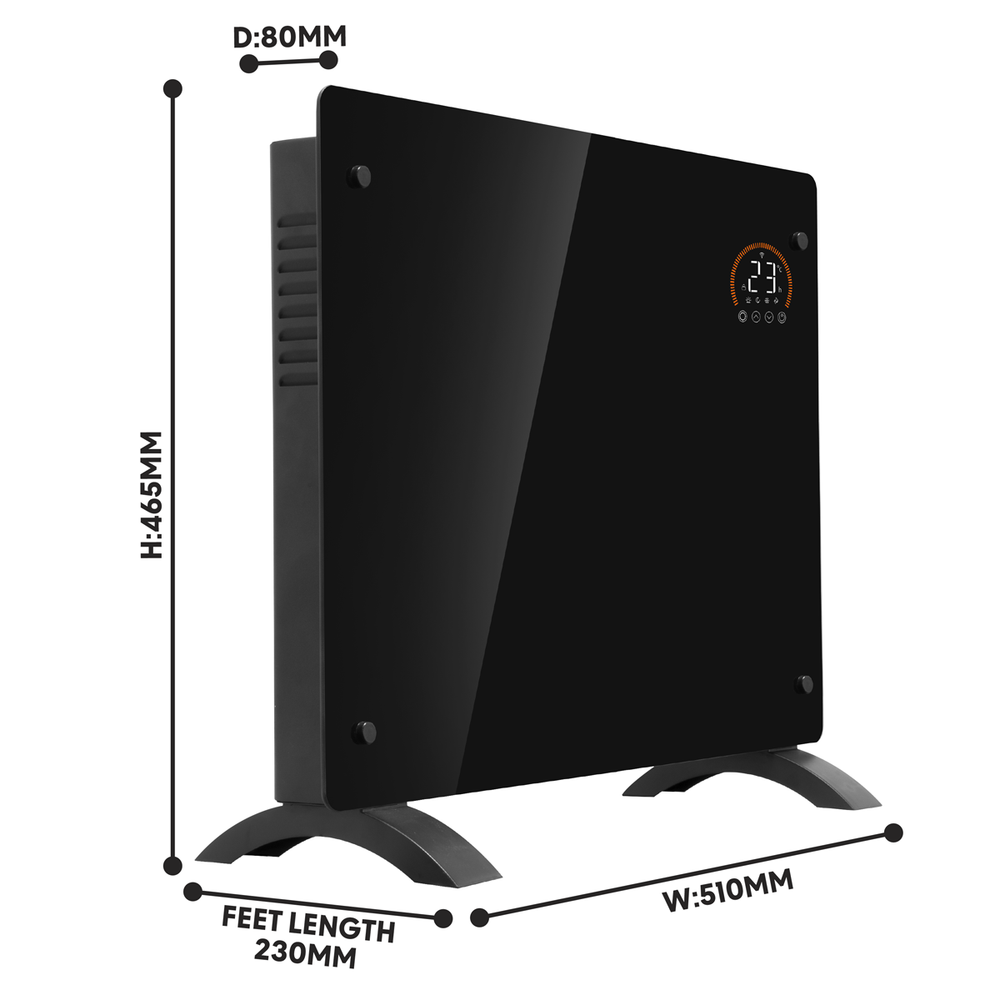 Baridi DH135 Baridi, Electric Glass Panel Heater, 1000W, Wi-Fi Enabled, Black - DH135 - additional view 7