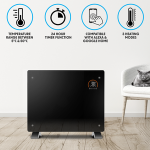 Baridi DH137 Electric Glass Panel Heater, 1500W, Thermostat Controlled 24Hr 7 Day Timer, Wi-Fi Enabled - additional view 6