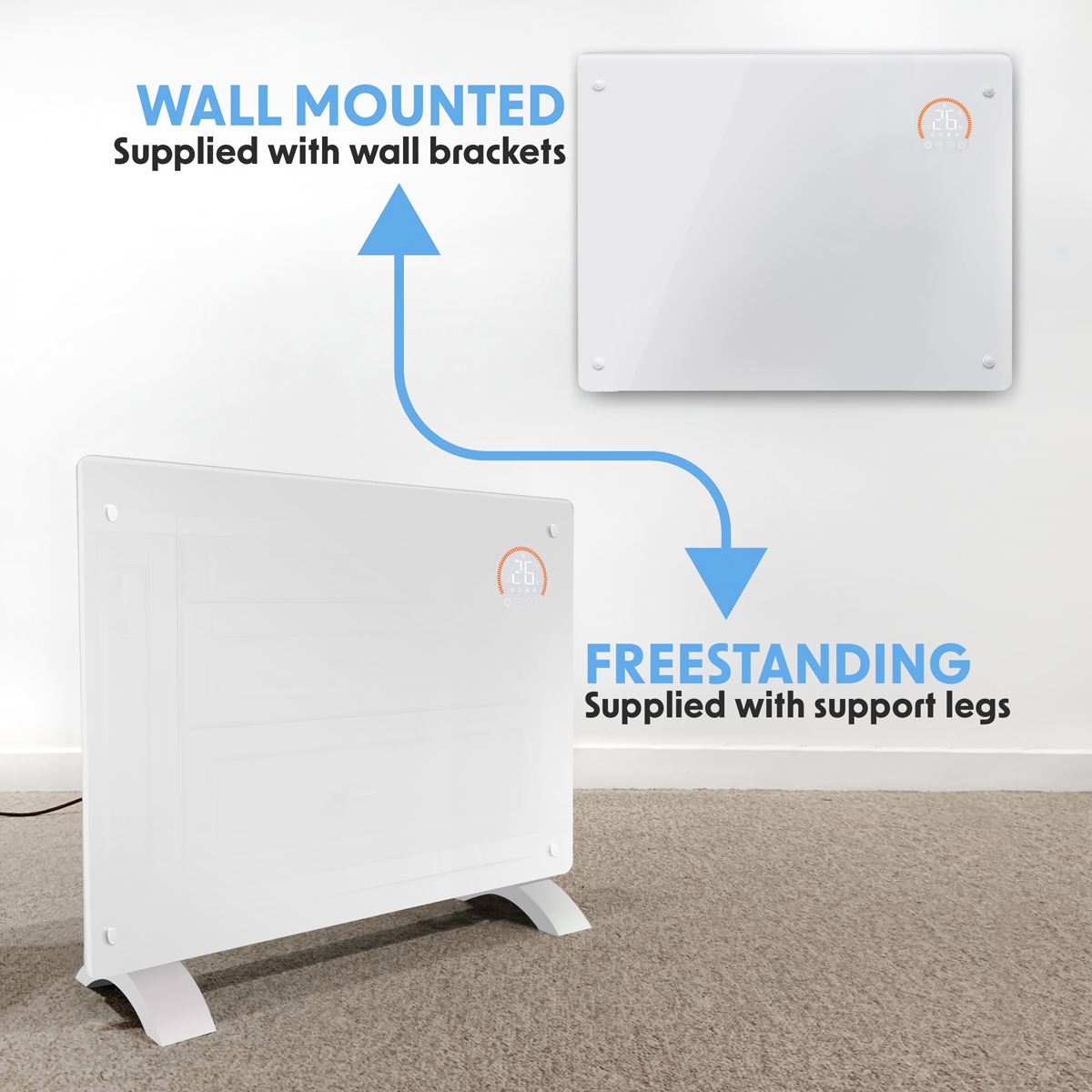 Baridi DH138 Electric Glass Panel Heater, 1500W, Thermostat Controlled 24Hr 7 Day Timer, Wi-Fi Enabled - additional view 7
