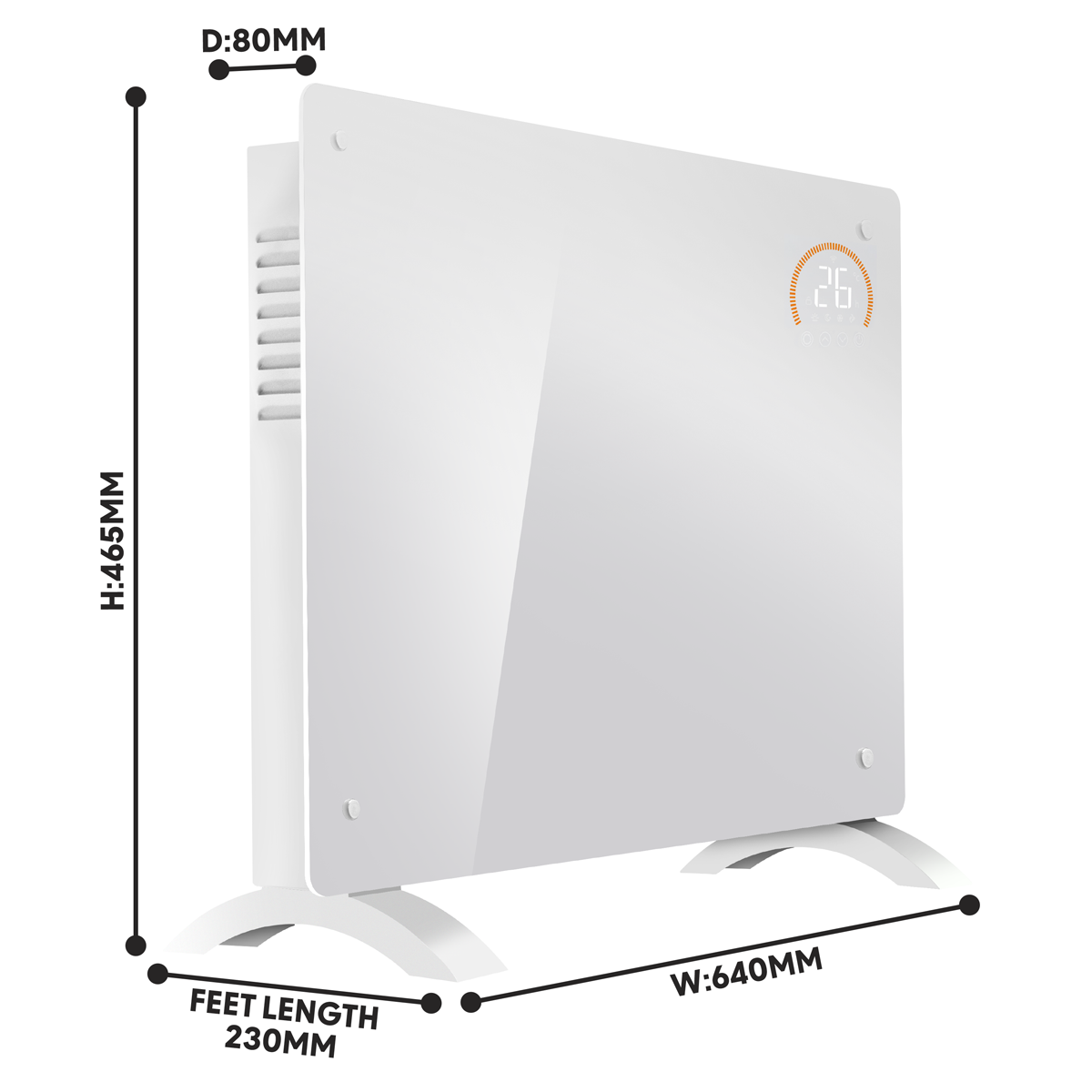 Baridi DH138 Electric Glass Panel Heater, 1500W, Thermostat Controlled 24Hr 7 Day Timer, Wi-Fi Enabled - additional view 8