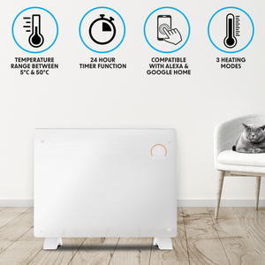 Baridi DH138 Electric Glass Panel Heater, 1500W, Thermostat Controlled 24Hr 7 Day Timer, Wi-Fi Enabled - additional view 6