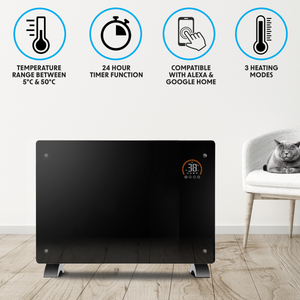 Baridi DH139 Electric Glass Panel Heater, 2000W, Thermostat Controlled Radiator with 24Hr 7 Day Timer - additional view 7