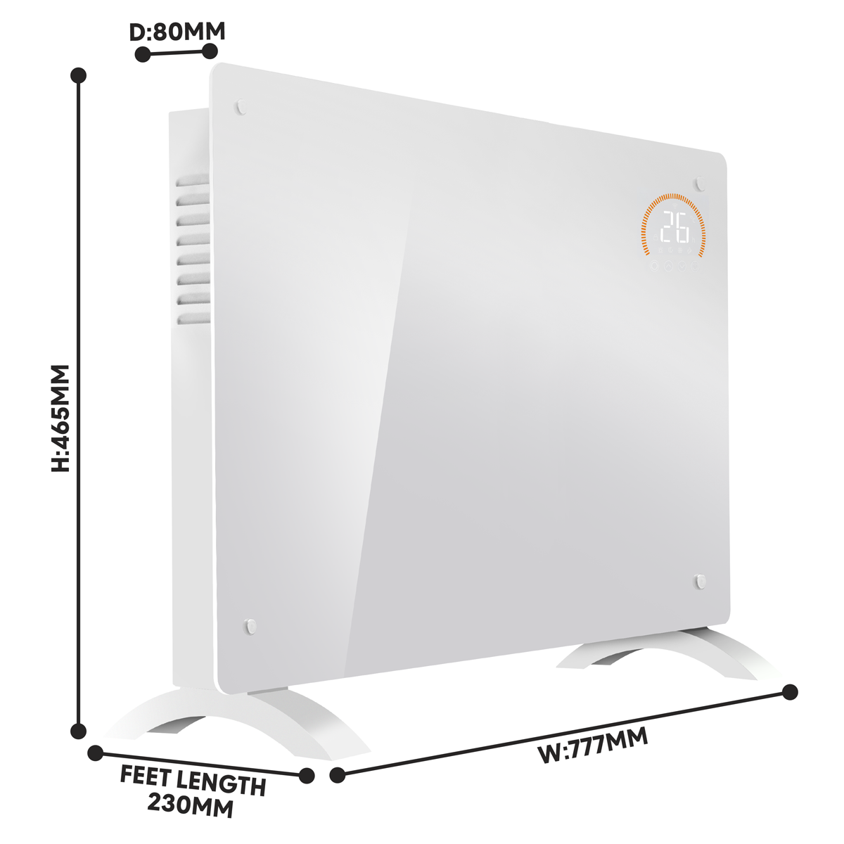 Baridi DH140 Electric Glass Panel Heater, 2000W, Thermostat Controlled 24Hr 7 Day Timer, Wi-Fi Enabled - additional view 6