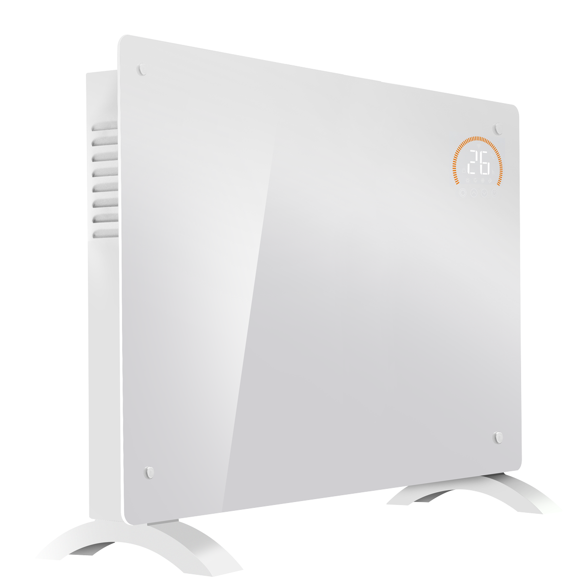 Baridi DH140 Electric Glass Panel Heater, 2000W, Thermostat Controlled 24Hr 7 Day Timer, Wi-Fi Enabled, Remote Control, White