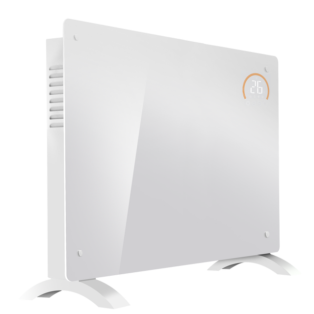 Baridi DH140 Electric Glass Panel Heater, 2000W, Thermostat Controlled 24Hr 7 Day Timer, Wi-Fi Enabled, Remote Control, White