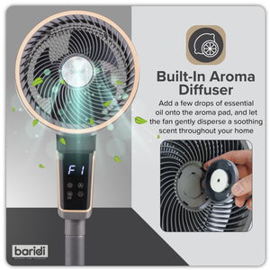 Baridi DH141 12" Pedestal Fan with Remote Control & 12hr Timer 230V - Grey - additional view 13